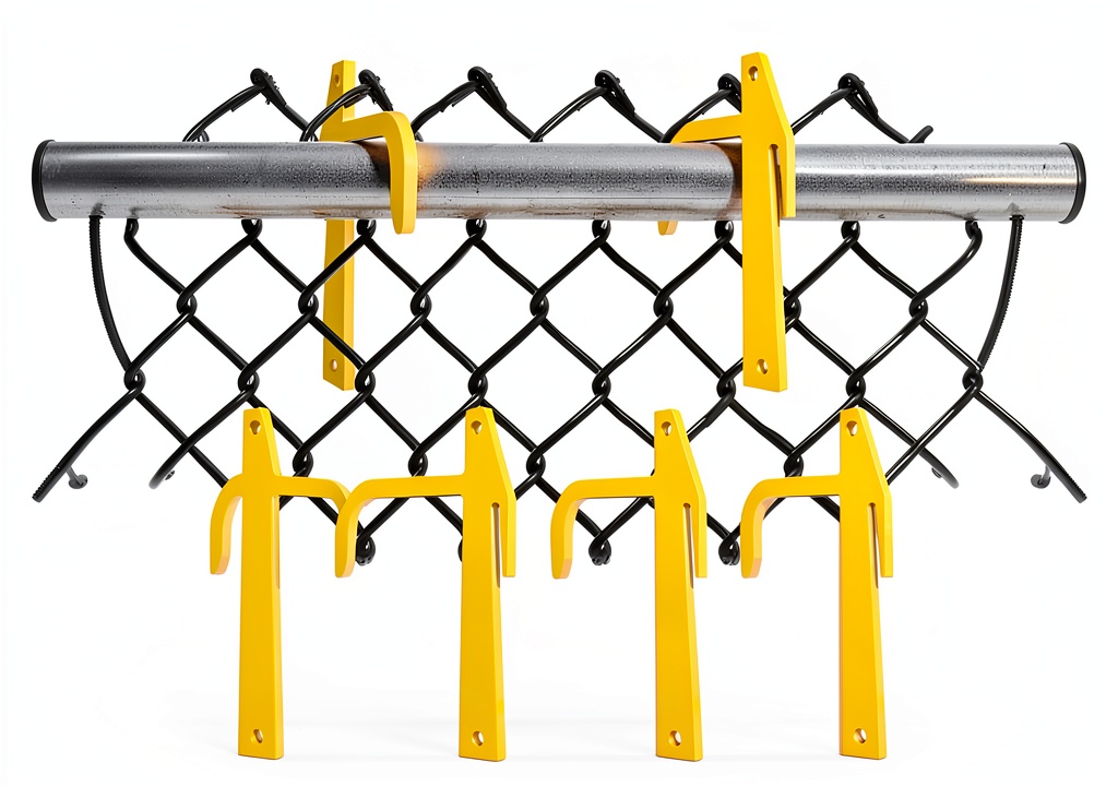 Youyikoo Fence Banana Clip installed on a chain link fence