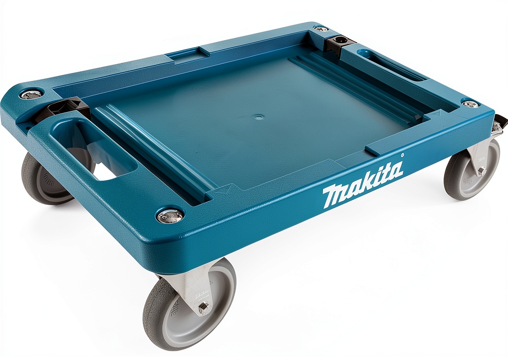 Makita tool trolley in a workshop setting