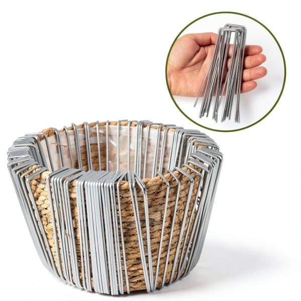 CVNDKN Galvanized Steel Landscape Staples Adjustable 100-6