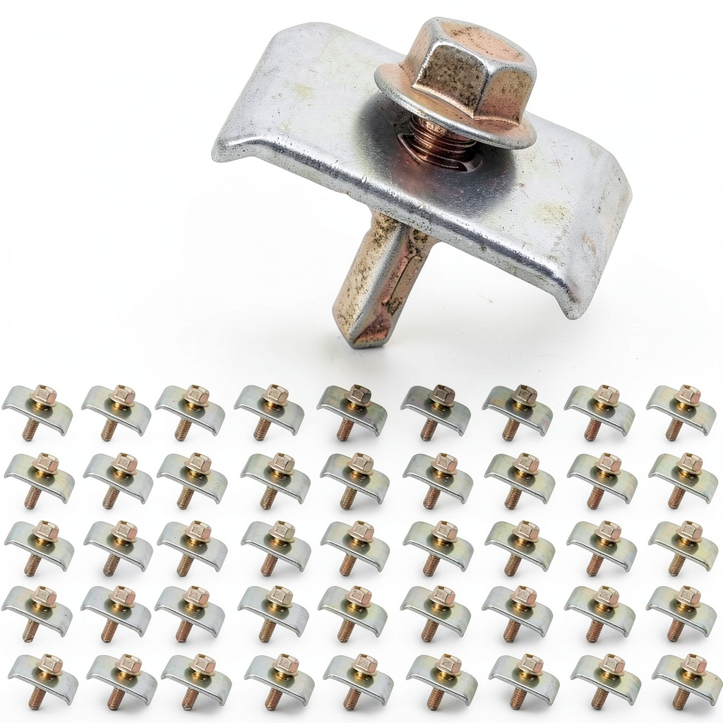 Installing Daoofukeji Galvanized Steel Fence Staples Heavy Duty C Clips on a wooden post
