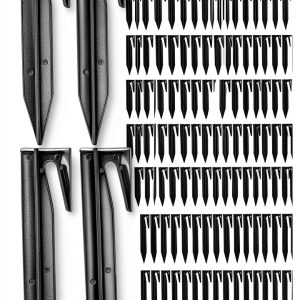 PercyEffie Plastic Lawn Stakes Nylon Ground Spikes 500 Pack-0