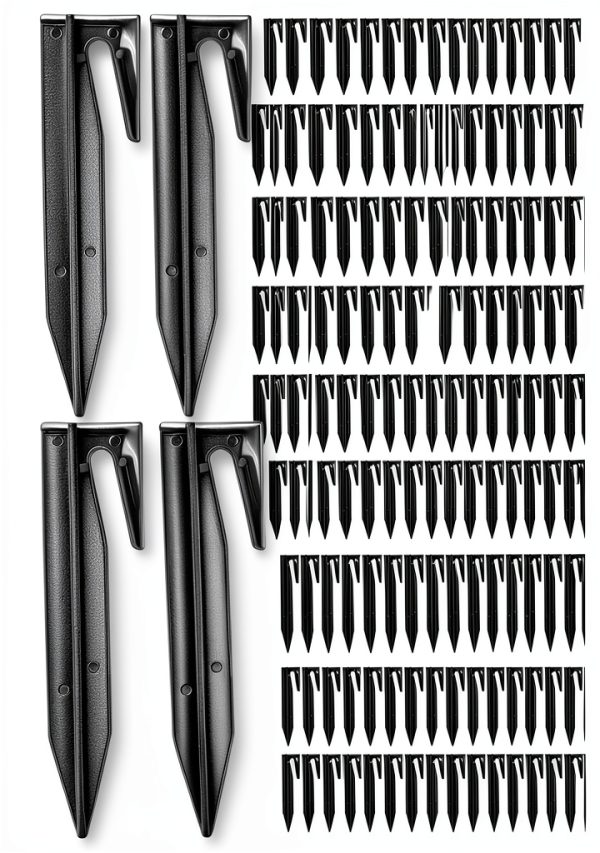 PercyEffie Plastic Lawn Stakes Nylon Ground Spikes 500 Pack-0