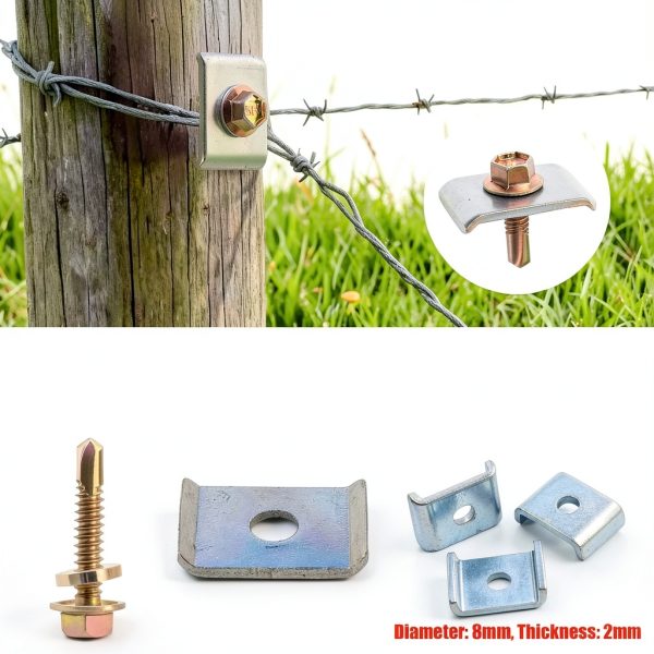 Daoofukeji Galvanized Steel Fence Staples Heavy Duty C Clips-2