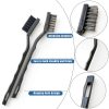 Mini Stainless Steel Wire Brush Set PPgod 15PCS Curved Handle Brushes-2