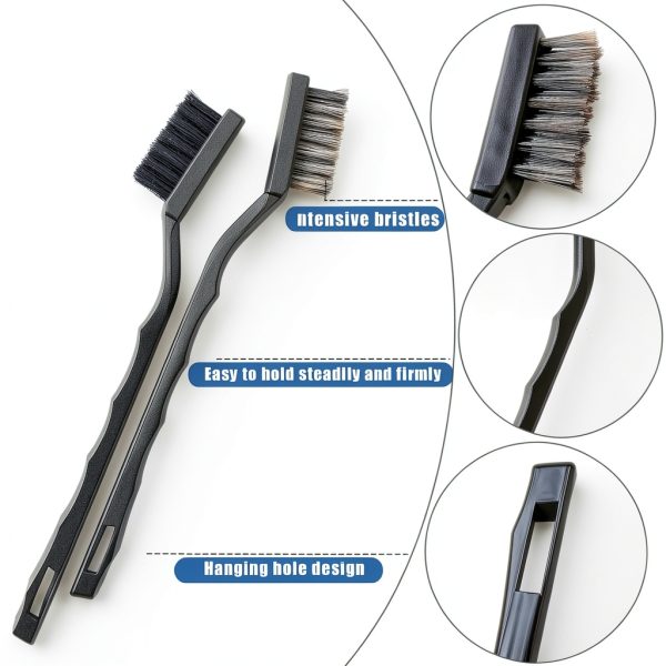 Mini Stainless Steel Wire Brush Set PPgod 15PCS Curved Handle Brushes-2