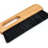 1Pcs large concrete brush, 11.8 inch long thick horsehair cleaning brush tool, masonry concrete broom hand brush, dust removal brush, soft black horsehair fiber, with comfortable wooden handle-2