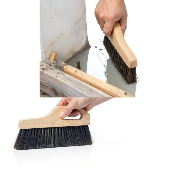 Concrete Broom Tools 2 Pack Singhoow Brush 12 Inch Horse Hair Bristle-4