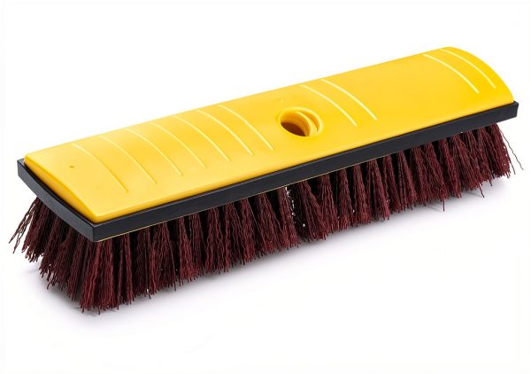 Amazon Basics 12" Deck Rectangular Brush With Soft Bumper, Black & Yellow-0