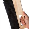 1Pcs large concrete brush, 11.8 inch long thick horsehair cleaning brush tool, masonry concrete broom hand brush, dust removal brush, soft black horsehair fiber, with comfortable wooden handle-3