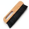 1Pcs large concrete brush, 11.8 inch long thick horsehair cleaning brush tool, masonry concrete broom hand brush, dust removal brush, soft black horsehair fiber, with comfortable wooden handle-1