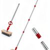 Wire Scrub Broom PIMEKOY Long Handle Stiff Bristle Floor Scrubber-5