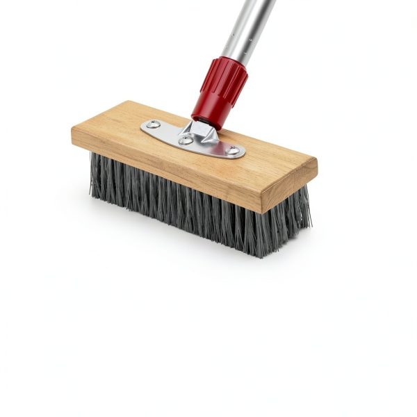 Wire Scrub Broom PIMEKOY Long Handle Stiff Bristle Floor Scrubber-1
